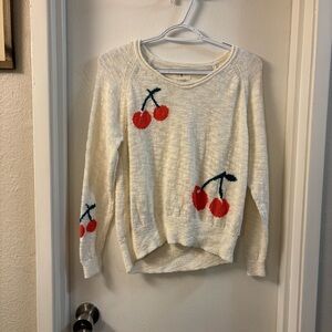 Lou & Grey Cream Sweater with Cherry Design